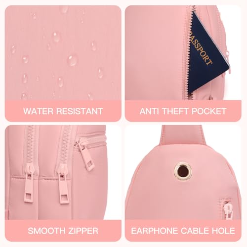 Image of Viverte Quilted Puffer Crossbody Bags for Women Small Puffy Sling Bag Lightweight Cross Body Bubble Purse Shoulder Bag for Travel (Light Pink)