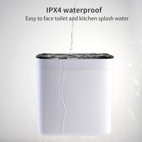 ianomla ianomla Automatischer Badezimmer Mülleimer mit Deckel, 12 l Schlanker Sensor Mülleimer, Kunststoff, Wasserdichter Bewegungssensor Eimer mit Müllbeuteln, für Schlafzimmer, Wohnzimmer, Enge Räume, Grün - Zusatzansicht 4 | Mülleimer mit Sensor