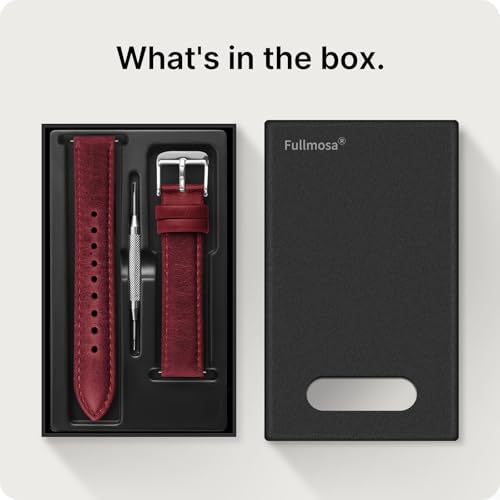 Image of Fullmosa Watch Band, Quick Release Leather Watch Strap Compatible with Samsung Galaxy Garmin for Men Women, Replacement Bands Width 12mm 14mm 16mm 18mm 19mm 20mm 21mm 22mm 24mm
