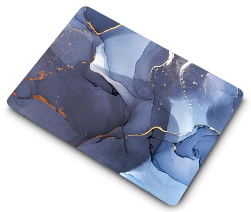 Funda Macbook Pro 13 rígida en canica azul con protector de teclado 5