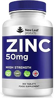 Zinc 50mg 365 Tablets (1 year supply) High Strength Zinc Supplements Contributes towards Immune Function, Fertility and The Maintenance of Healthy Bones, Vision, Hair, Nails and Skin - UK Made