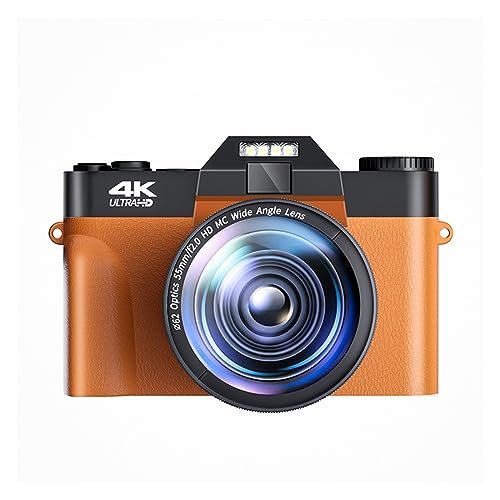 vlog J }NY 4 K rfIJfW^Jʐ^Be 48MP Lp Vlog R[_[ WIFI EFuJ 3 "tbvXN[ Selfie(128G TF Card,With Lens-orange)