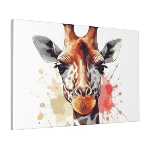 Poster suspendu girafe aquarelle, le cadeau de crémaillère idéal pour le salon