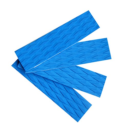 image for MonkeyJack 4 Pieces Sky Blue/Grey Diamond Grooved Non-slip EVA Surfing