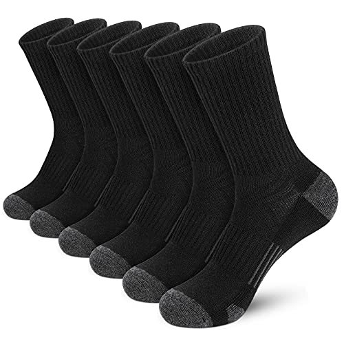 Felicigeely Athletic Socks Cushion Running Socks Performance Breathable Crew Socks Outdoor Sports Socks for Men Women 6Pairs
