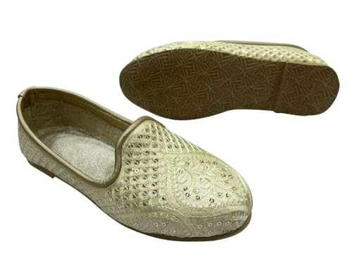 Traditional Unisex Kids Sherwani Dress Shoes – Indian Wedding Mojari Jutti for Boys and Girls – Ethnic Slip-On Footwear for Festive Outfits4