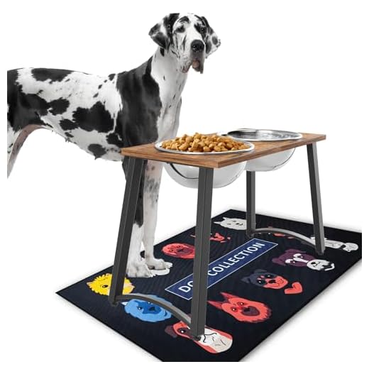 TIDANT Elevated Dog Bowls for X-Large Dogs with Spill Proof Mat 2 X-Large 3000ML(13CUPS) Stainless Steel Dog Bowls, 16.5" Tall Raised Dog Bowl Stand,Dog Food & Water Bowls for Large, Extra Large Dogs