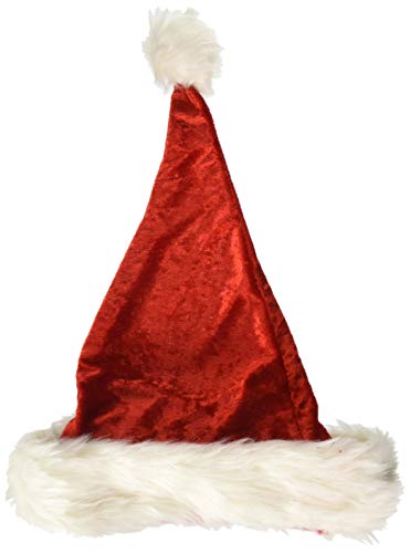 Forum Novelties 69680 Unisex-Adults Plush Santa Hat, Red, Standard
