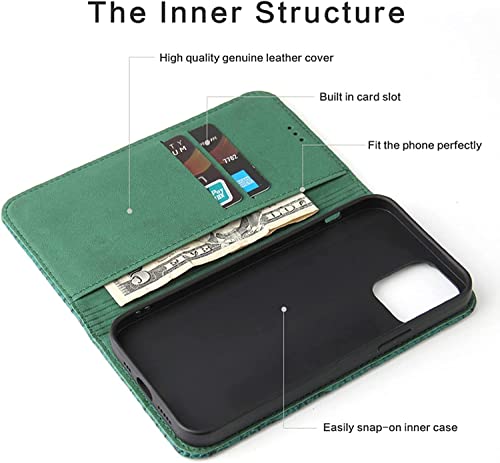 Étui portefeuille iPhone 13 Pro Max en cuir vert pour simplifier vos sorties - 6