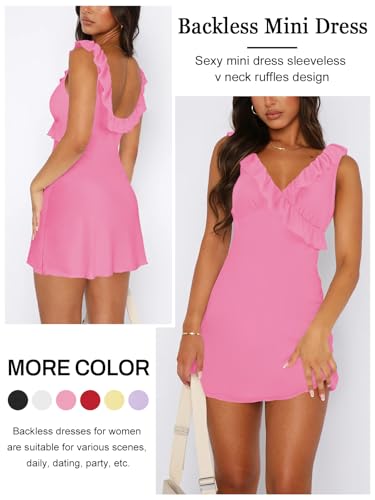 Image of MIYIEONZ Women Mini Dress Summer Formal Ruffle Short Dresses