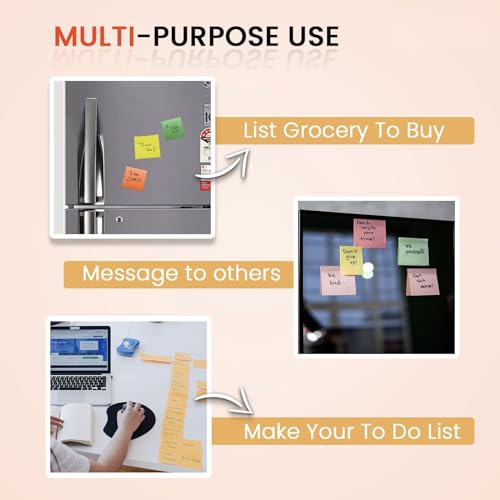 Image of Cubic Multicolour Sticky Notes - 400 Sheets | 5 Bright Colours (80 Sheets Each) | Self-Adhesive, Removable & Residue-Free Memo Pads | Ideal for Notes, Reminders, Planning, Study & Office Use