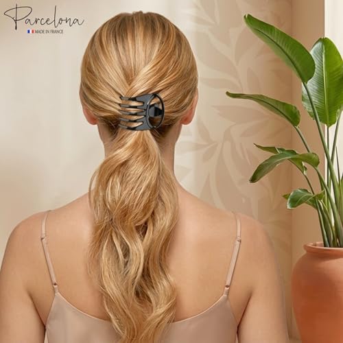 Pinza para cabello Parcelona French Curvy Oval 8 cm x 5 cm miniatura 2