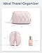 BAGSMART Makeup Bag, Travel Cosmetic Bag, Puffy Padded Make Up Bag for Women, Makeup Organizer Case, Wide-open Pouch Purse, Travel Essentials, Toiletries Accessories Brushes, Pink