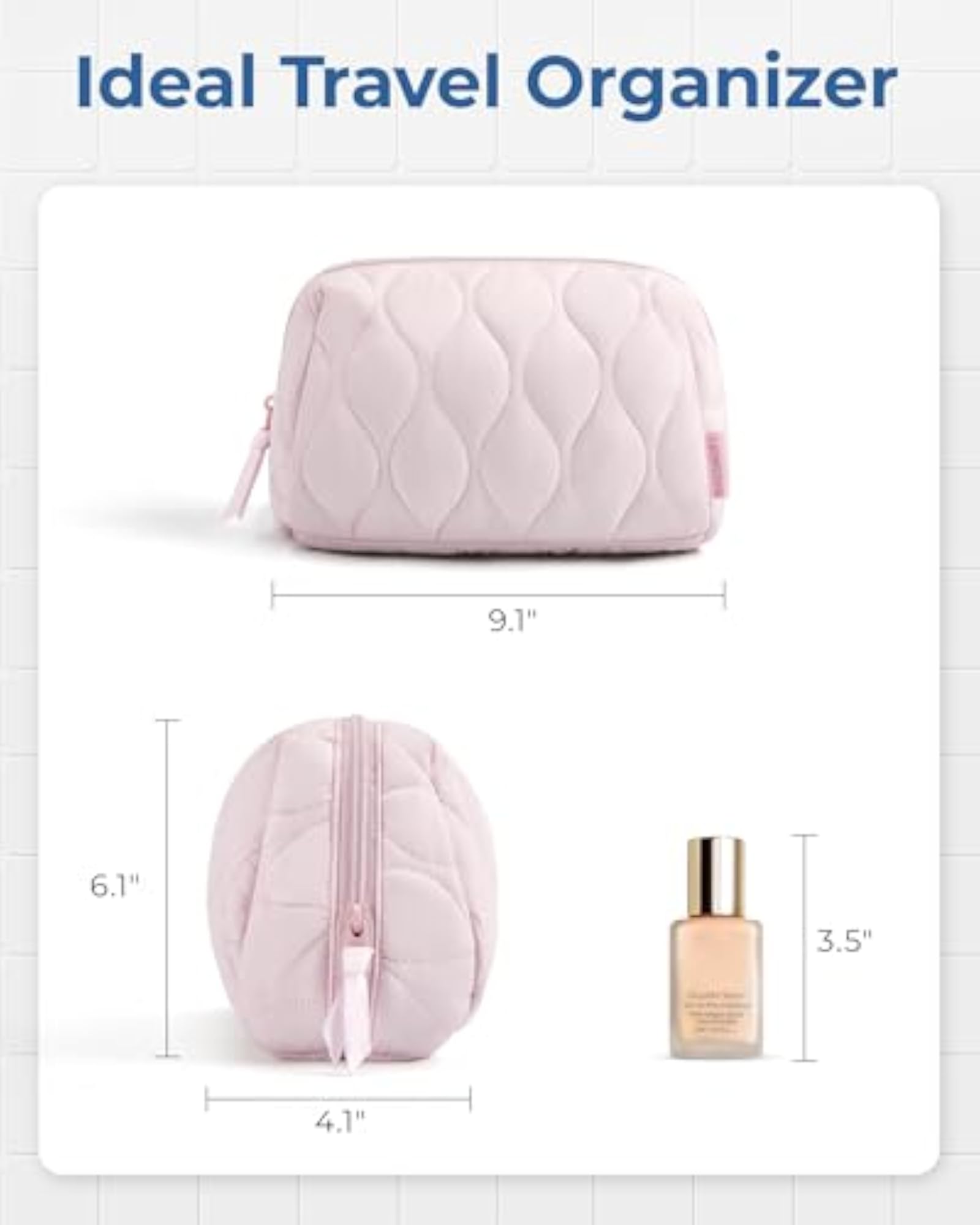 Puffy Padded Makeup Bag, Travel Organizer
