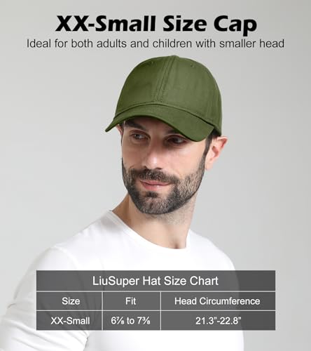 Image of LiuSuper Hats for Small Heads Men, Petite Baseball Caps for Women, XXS Adjustable Trucker Hat Dad Hat(21.3 inch-22.8 inch, 54cm-58cm)
