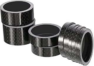 Zivisk 8 Pcs Bike Headset Spacer Carbon Fiber MTB Road Bicycle Stem Threadless Headset Spacers Kit for 1 1/8 Inch Stem 2mm 3mm 5mm 10mm 15mm 20mm(Black)