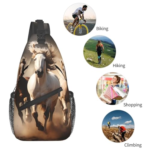Bolso bandolera con diseño de caballo para mujeres y hombres miniatura 6