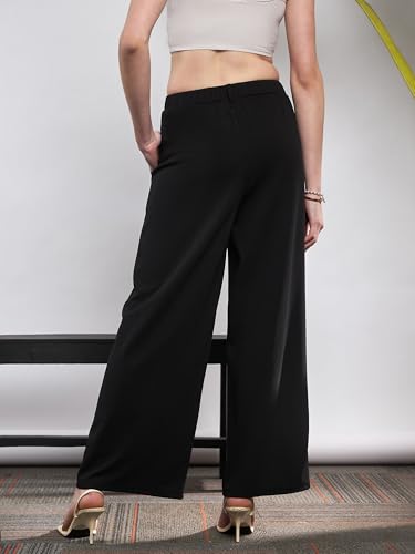 Image of sassafras Women's Relaxed Wide-Leg Pants - Modern Chic, Comfortable Everyday Outfit for Women