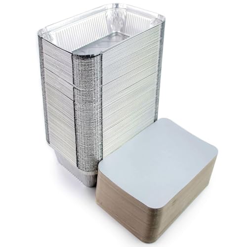 JOFISA 100 Bandejas de Aluminio Desechables con Tapa...