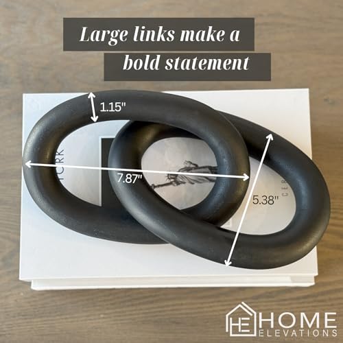 Wood Chain Link Decor – 13” Black Wooden Decorative Object for Coffee Table Decor & Neutral Decor for Home – Modern Knot Accent for Shelf Styling, Books, or Housewarming Gifts - Image 5