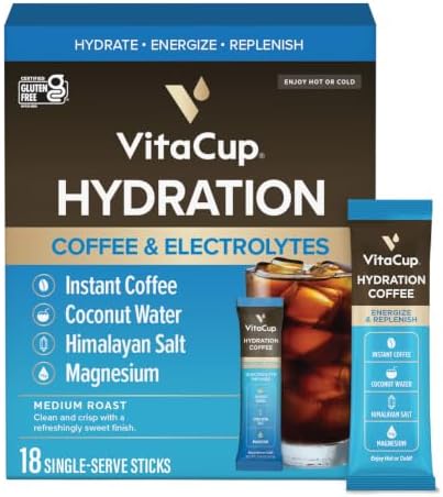 VitaCup Hydration Medium Roast Instant Coffee Packets, 18ct