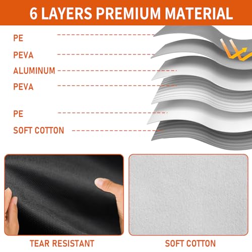 Image of 6 Layers SUV Car Cover Waterproof All Weather Outdoor Full Car Cover UV Protection with Reflective Straps Elastic Bands Zipper Fit for SUV Length 185 to 194inch, Black