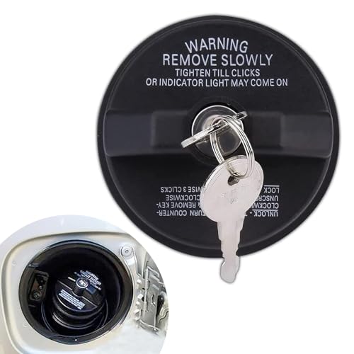 Eratus 1 PC Car Locking Fuel Cap with Two Keys, ABS Plastic Anti-theft Perfect Fit Standard Fuel Cap Rotary Seal Plug, OEM #77300-47020 1050 Retrofit Accessories, Compatible with Chevrolet (Black)