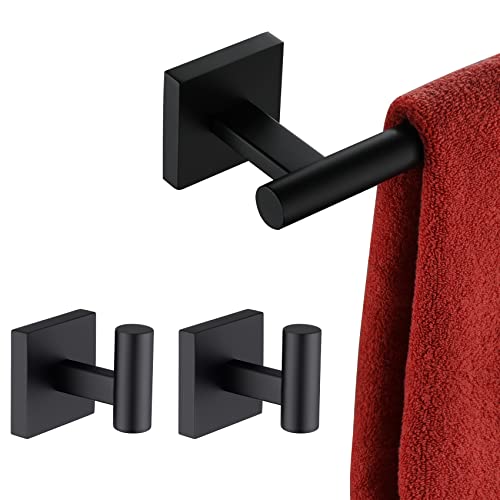Kokosiri 36 Inch Towel Bars Towel Rails Bathroom Robe Hook Bath Towel Coat Hooks 2 Pack Matte Black B4005Bk-L36+B1013Bk-P2 #TOP17