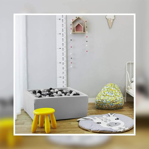 UHAPPYEE Square Foam Ball Pit for Toddler,35"x35"x12" Soft Ball Pit Pool with Removable Cover, Indoor Memory Sponge Ball Playpen Without Balls - Light Grey