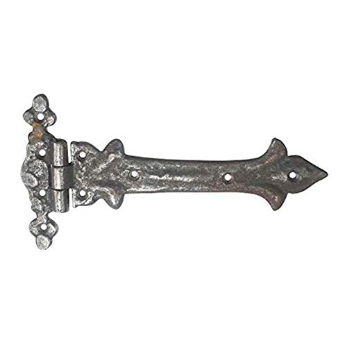 Image of Adonai Hardware Adonijah Antique Cast Iron Strap T Hinge (7.9 inch 2 Pack, Natural Iron Unlacquered) for Barn Doors, Gates, Kitchen Cabinets, Sheds, Wooden Box, Furniture, Cedar Chest and Trunks