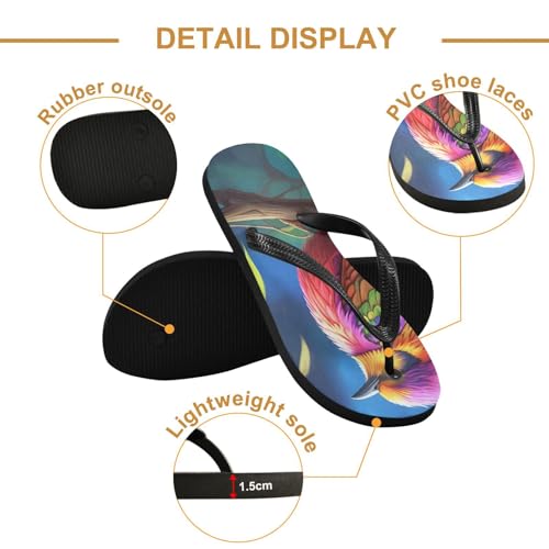 STAYTOP Beautiful Colorful Bird Flip Flops Sandals of Men's & Women's,Sandals Beach Slippers Shower Slides2
