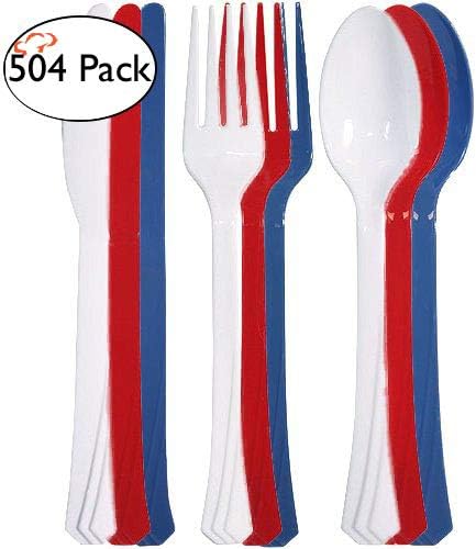 Tiger Chef 504-Pack Dora Colors Plastic Cutlery Set Heavy Duty Plastic Silverware Set includes 24 Forks, 24 Teaspoons, and 24 Knives in Pink, Yellow and Purple Dora Explorer Colors Party Supplies