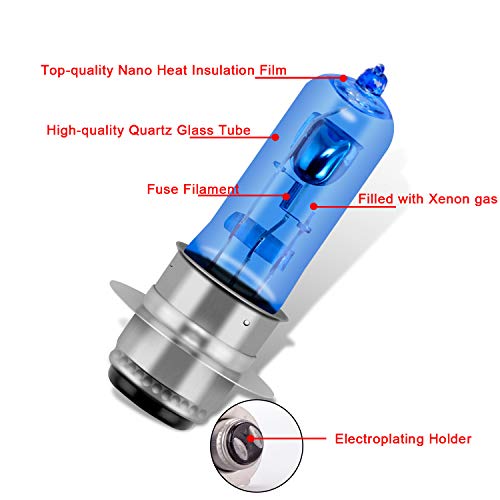 DZG H6M P15d-25-1 35W Halogen Headlight Bulbs Replacement Kit 5000K Warm White Lamp 12V Auto Motorcycle/Scooter Bulb, 2 Pieces - Image 3