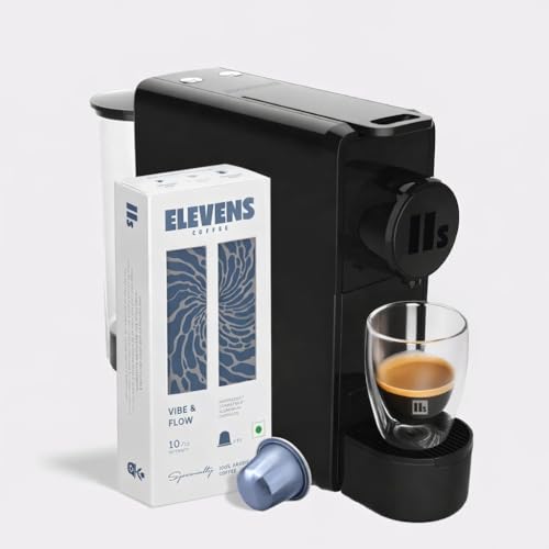 Image of ELEVENS COFFEE The Power Brewer Kit | Coffee Capsule Machine + Vibe & Flow Coffee Capsules (11 Pods) | 19 Bar Espresso Machine | Nespresso Compatible