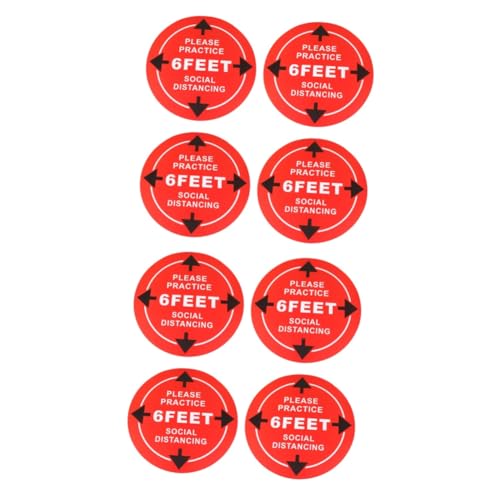 VILLCASE 8 Pcs Affixed Social Distancing Floor Social Distancing Sign 6 Foot Distance Floor Marker 6 Foot Distance Signs Distance Floor Signs Safety Distance Decals Non-slip Stickers Qy03