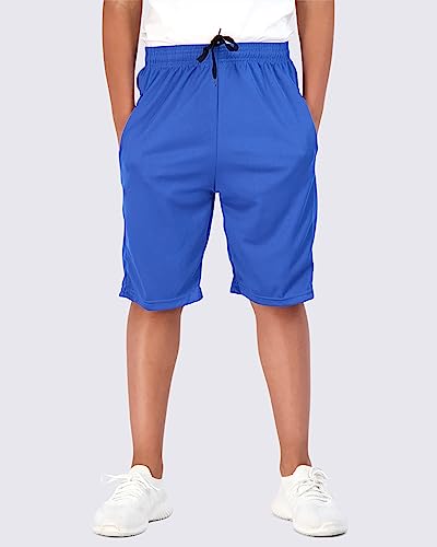 5 Pack: Big Boys Girls Youth Clothing Knit Mesh Active Athletic Performance Basketball Soccer Lacrosse Tennis Exercise Summer Gym Golf Running Teen Running Shorts Quick Dry Fit Knit-Set 6- S (6/7) #TOP1