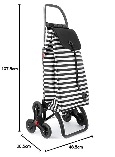 Klappbarer Einkaufstrolley Rolser I-Max Marina 6 Räder Treppensteiger - Schwarz-Weiß – Bild 7