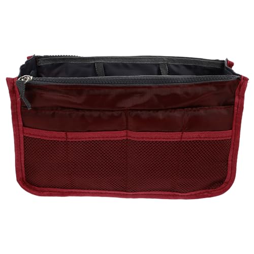 JOINPAYA Forro de Bolso Portátil Multicapa de Nailon Bolsa de Almacenamiento Grande Doble Capa y Múltiples Bolsillos Forros para Bolsas Multiusos en Color Vino Tinto para Viaje y Uso