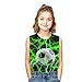OOTBIN Boys Tank Tops Tie Dye Shirt Kids Sleeveless T Shirts Neon Green Soccer Tees for 11-12 Years Girls