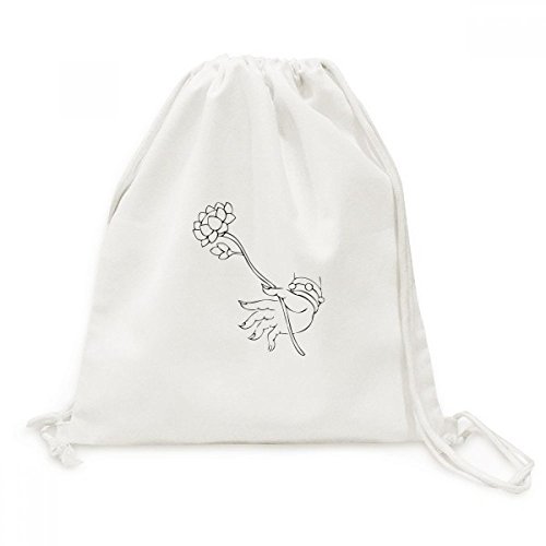 Sac à dos cordon lotus bouddhisme toile pour soulager vos épaules en voyage