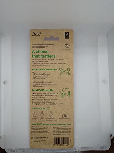 TEPE Good, Soft Toothbrush, Natural Toothbrush, Eco Toothbrush with Soft Bristles for Adults and Teens, Regular, 3 Pack