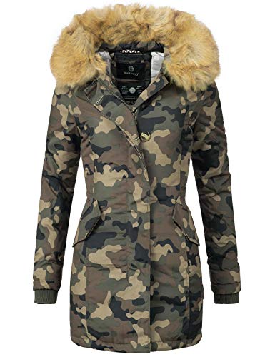 Marikoo Karmaa Abrigo de Invierno para Mujer XS-5XL Camuflaje L