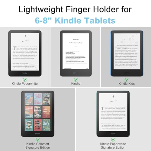 Image of 2 Pack Comfortable Hand Strap for Kindle and Tablets, Kindle Accessories for Reading in Bed, Secure and Lightweight Grip Holder for 4.7-8 inch Tablet /Paperwhite /Kobo /Oasis /E-Book /Phone (Blue)