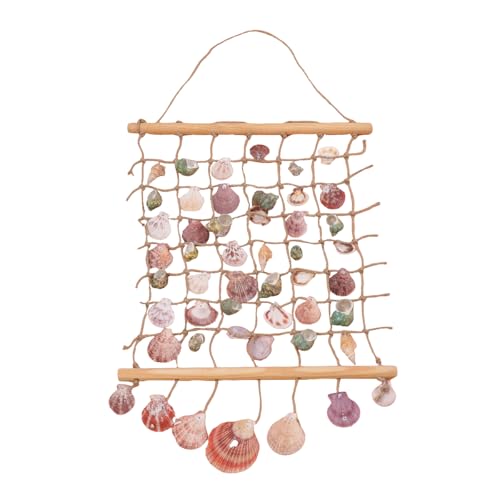 DECHOUS Sea Shell Wall Hanging Decor: Beach Ocean Macrame Wall Hanging Seashell Decor for Home Coastal Beach Themed Room - 20x15 Inch