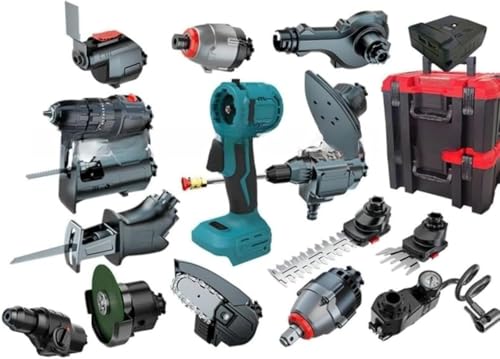 Wyazziv 多機能電動工具セット 充電式 コードレス 先端ツール 交換可能 持ち運び便利 9点セット13点セット18点セット14.4v 18vバッテリに対応可能 ブラシレスモーター インパクトドライバー ミニ チェーンソー レシプロソー レシプロソー