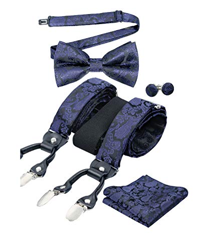 Mouchoir et bretelles homme Alizeal avec nœud papillon de costume