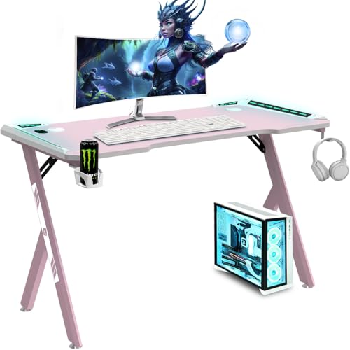 NK Mesa Gaming LED 120x60cm Rosa