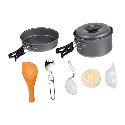 ARTSEWPLY 1 Set Outdoor Portable Camping Cooking Non Stick Cookware for Hiking Picnic Barbecue Lightweight and Space Saving Cooking Utensils for and Cleaning