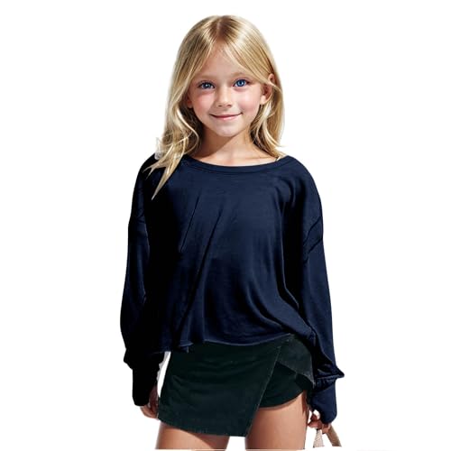 Teen Girls Cute Shirts Youth Lightweight Preppy Yoga Workout Blouses Fall Trendy Oversized Crop Crewneck Running Tops4