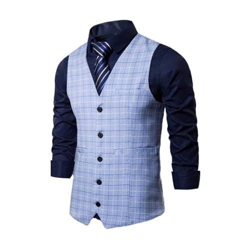 Men's Vest Spring Autumn Casual Checkered Business Sleeveless Office Sleeveless Top